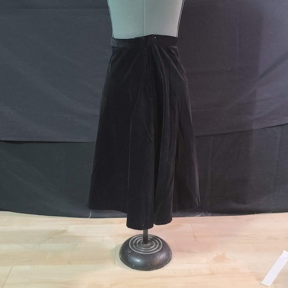 Black Velvety Floor Length Skirt - Picture 3 of 3